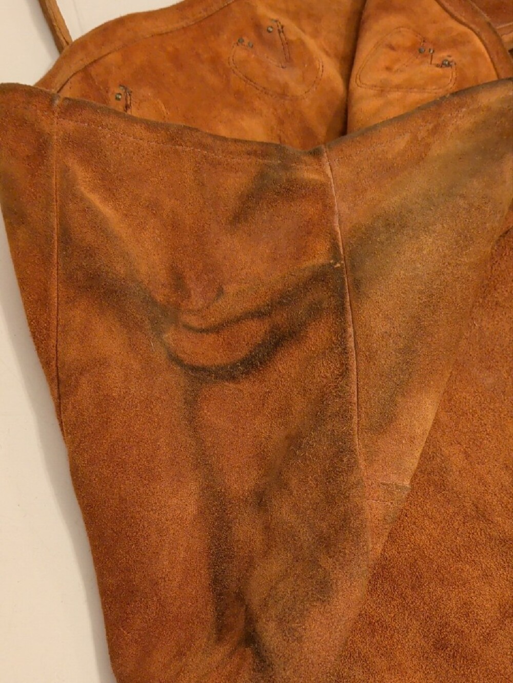 Vintage L.L. Bean Large Rust Brown Suede Leather Duffel Tote - Picture 6 of 14